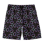 Lights Heart Pattern Print Men's Swim Trunks