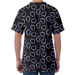 Lights Heart Pattern Print Men's Velvet T-Shirt