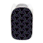 Lights Heart Pattern Print Mesh Laundry Hamper