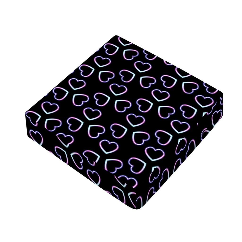 Lights Heart Pattern Print Outdoor Seat Cushion Cover