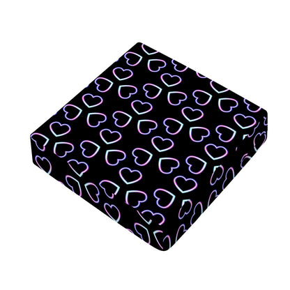 Lights Heart Pattern Print Outdoor Seat Cushion Cover