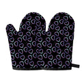 Lights Heart Pattern Print Oven Mitts