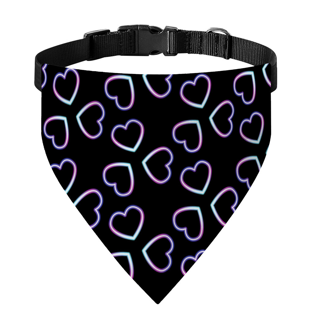 Lights Heart Pattern Print Over The Collar Dog Bandana