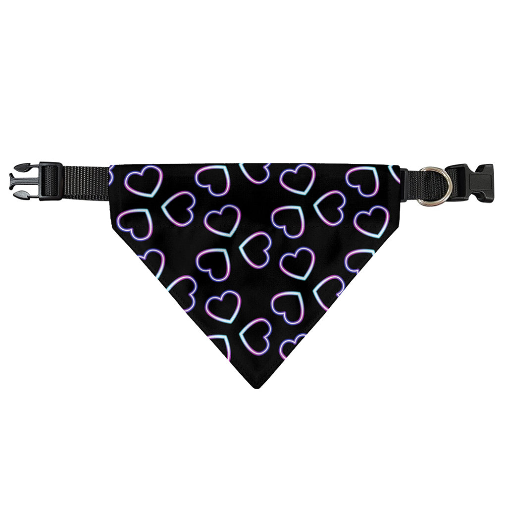 Lights Heart Pattern Print Over The Collar Dog Bandana