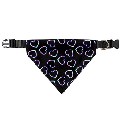 Lights Heart Pattern Print Over The Collar Dog Bandana