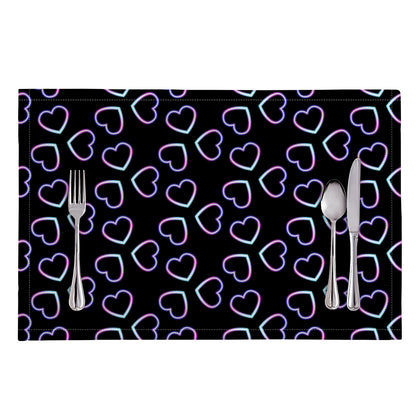 Lights Heart Pattern Print Placemat