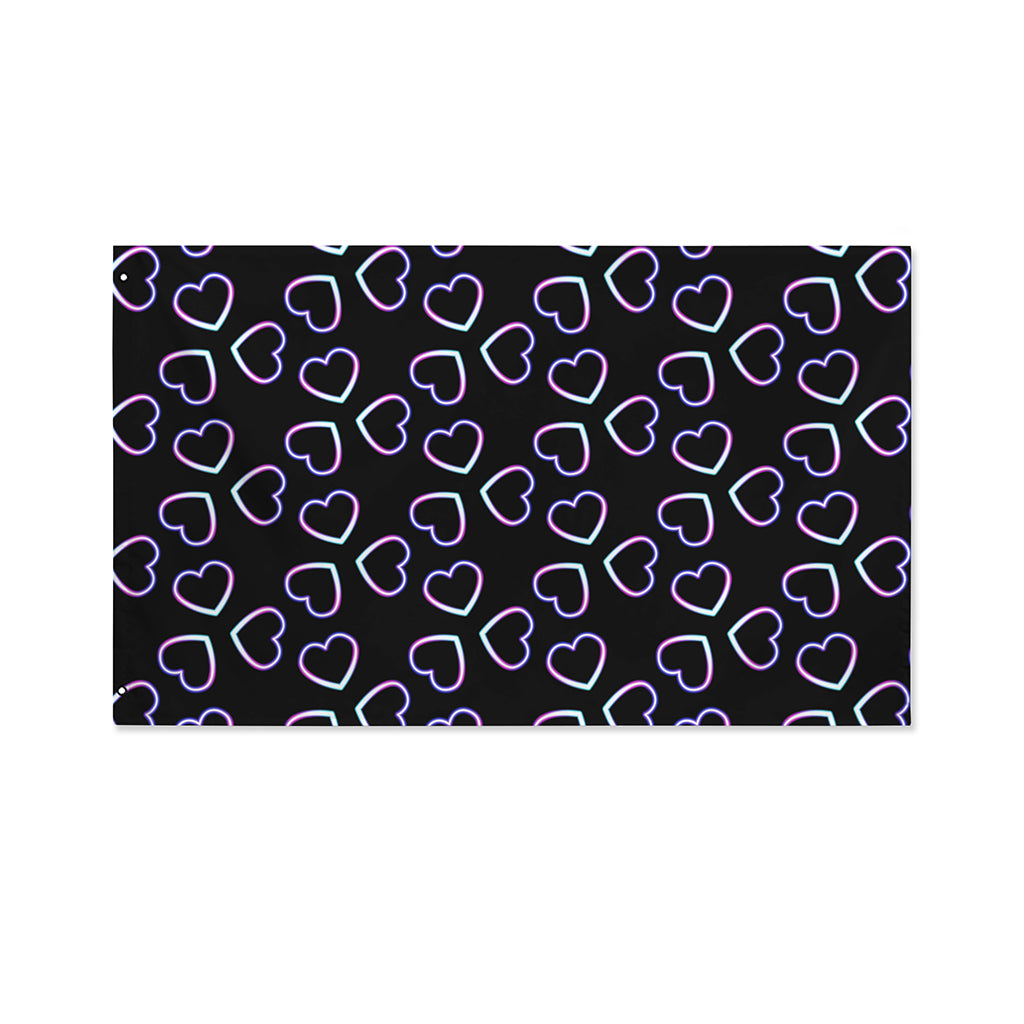 Lights Heart Pattern Print Polyester Flag