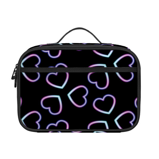 Lights Heart Pattern Print Portable Lunch Bag