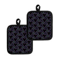 Lights Heart Pattern Print Pot Holders