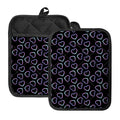 Lights Heart Pattern Print Pot Holders With Pocket