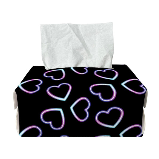 Lights Heart Pattern Print Rectangle Tissue Box Cover