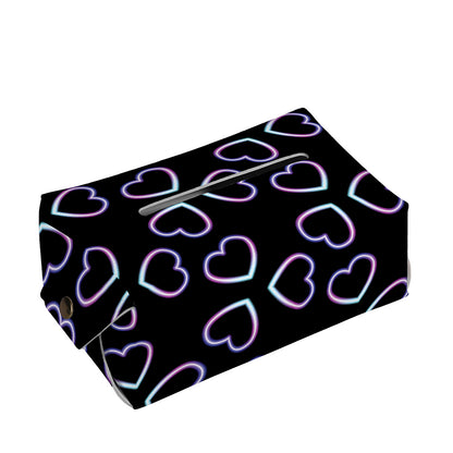 Lights Heart Pattern Print Rectangle Tissue Box Cover