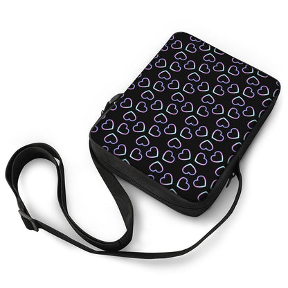 Lights Heart Pattern Print Rectangular Crossbody Bag