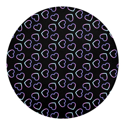 Lights Heart Pattern Print Round Blanket