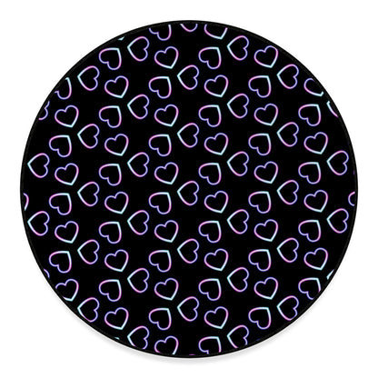 Lights Heart Pattern Print Round Floor Mat