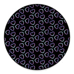 Lights Heart Pattern Print Round Floor Mat