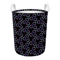 Lights Heart Pattern Print Round Laundry Basket