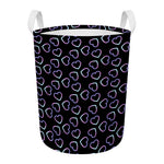 Lights Heart Pattern Print Round Laundry Basket