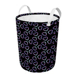 Lights Heart Pattern Print Round Laundry Basket