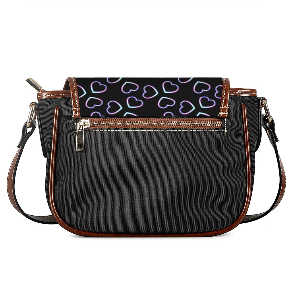 Lights Heart Pattern Print Saddle Bag