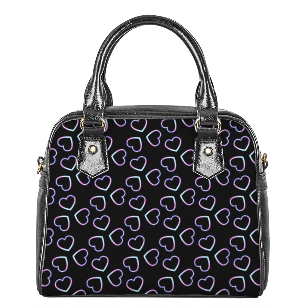 Lights Heart Pattern Print Shoulder Handbag