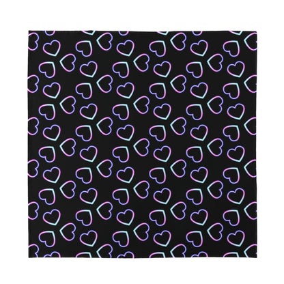 Lights Heart Pattern Print Silk Bandana