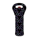 Lights Heart Pattern Print Single Neoprene Wine Tote