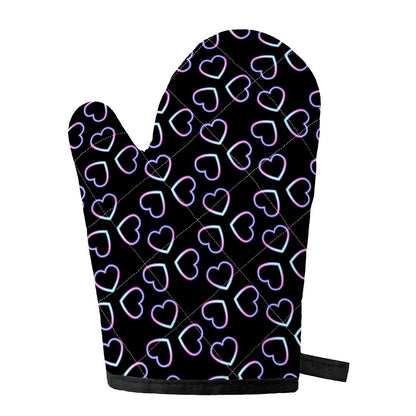 Lights Heart Pattern Print Single Oven Mitt