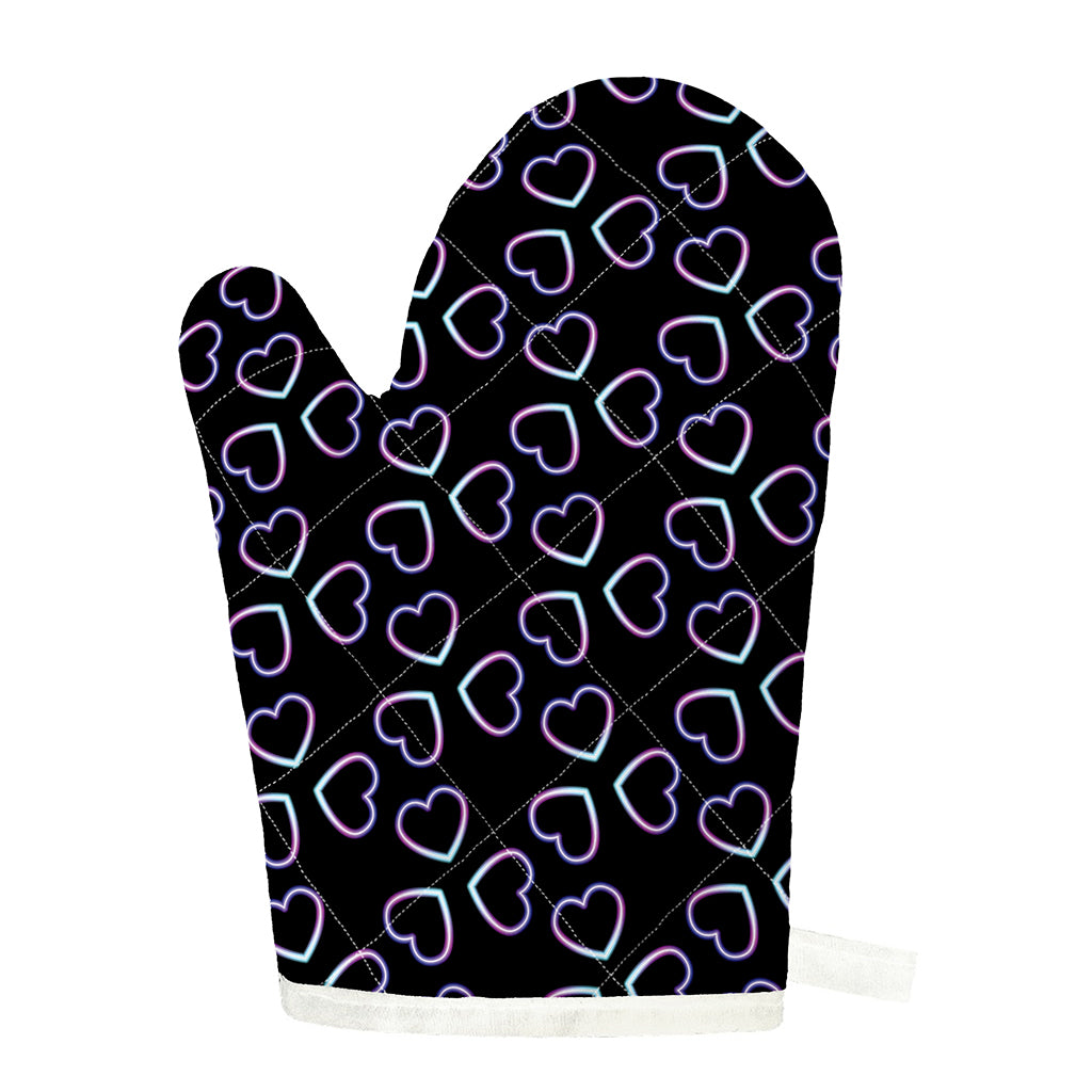 Lights Heart Pattern Print Single Oven Mitt