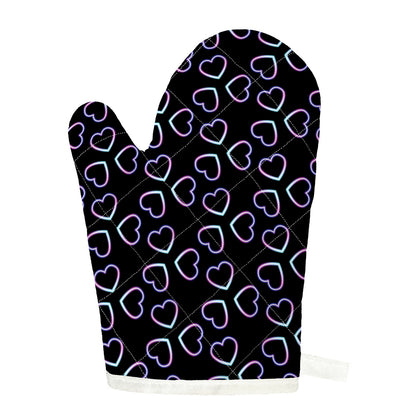 Lights Heart Pattern Print Single Oven Mitt
