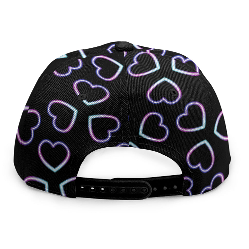 Lights Heart Pattern Print Snapback Cap