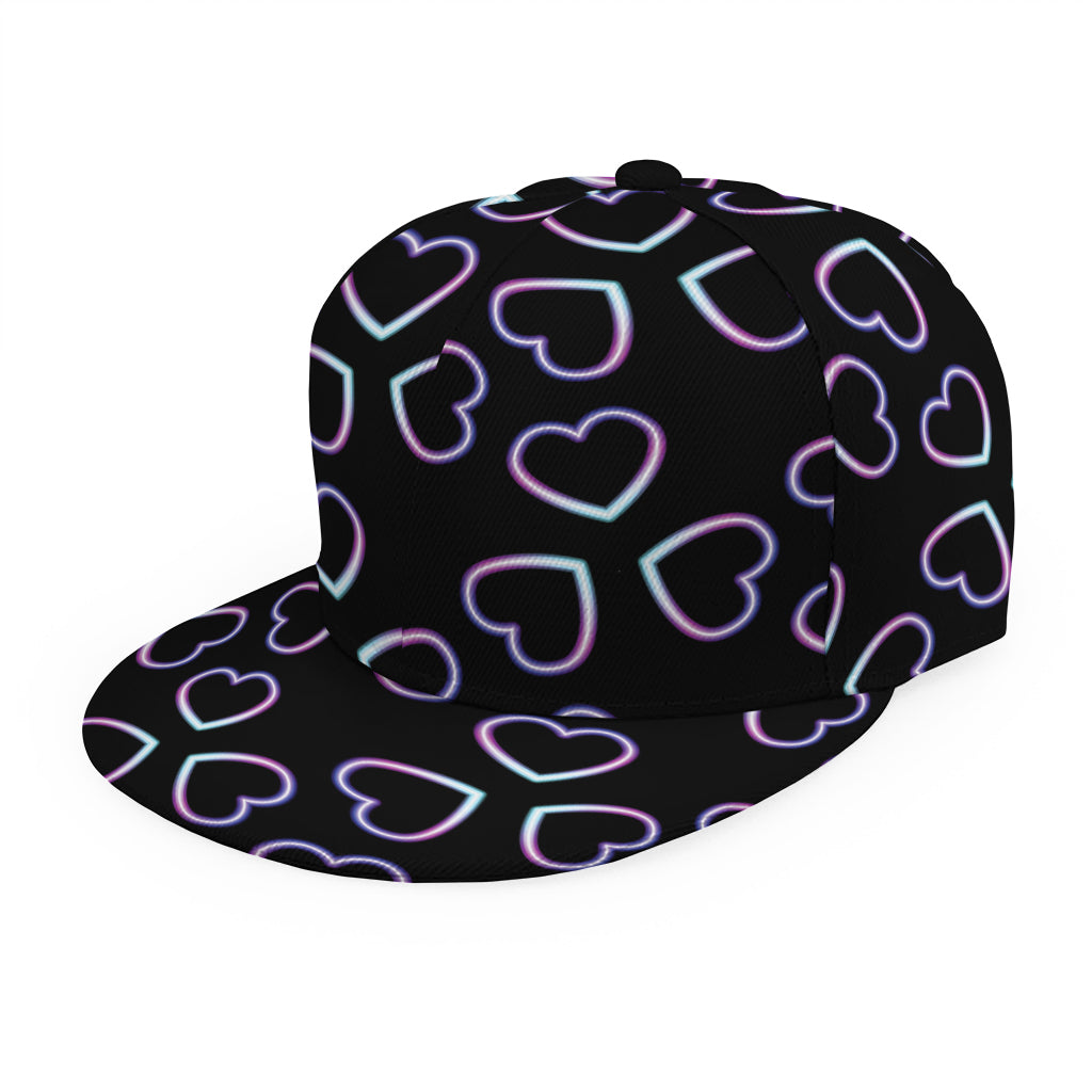 Lights Heart Pattern Print Snapback Cap