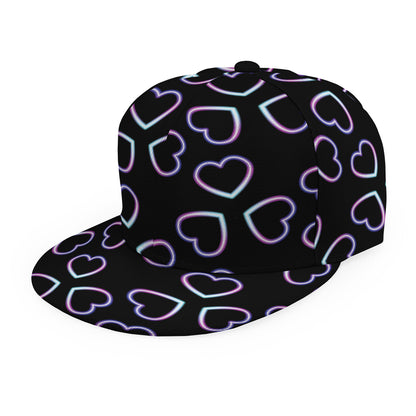 Lights Heart Pattern Print Snapback Cap