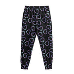 Lights Heart Pattern Print Sweatpants