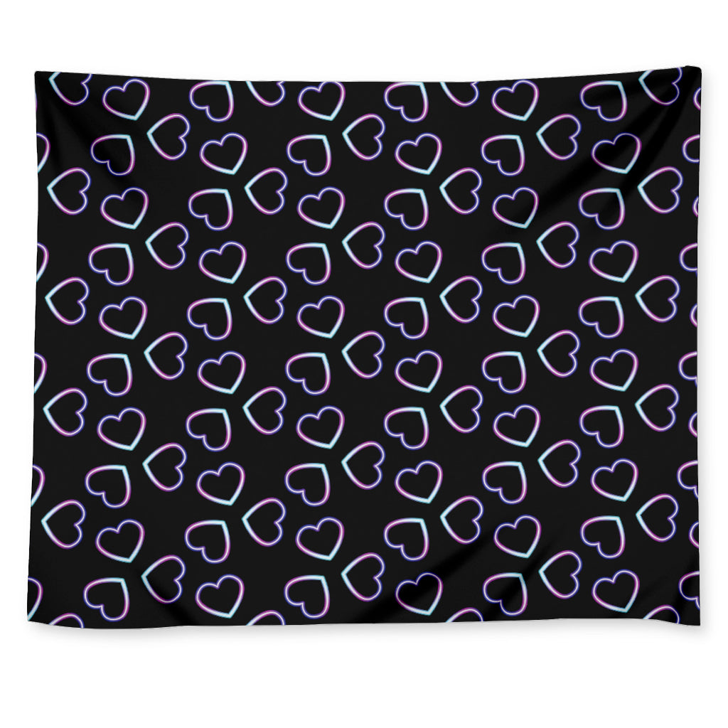 Lights Heart Pattern Print Tapestry
