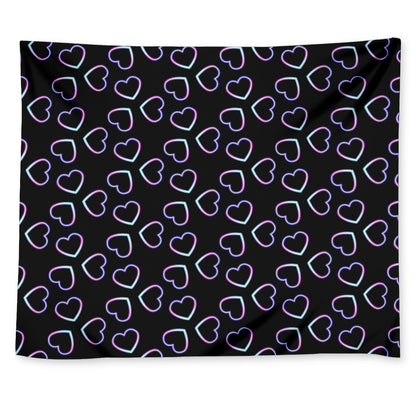 Lights Heart Pattern Print Tapestry