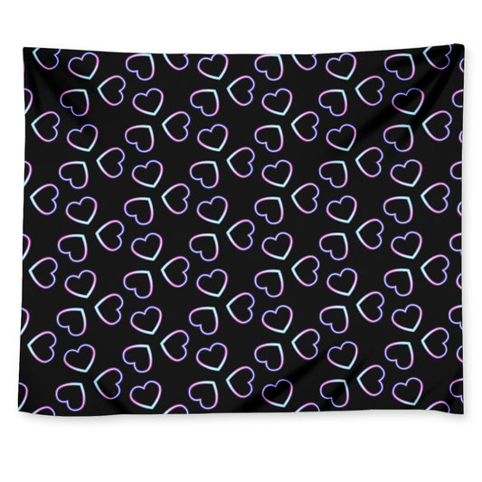 Lights Heart Pattern Print Tapestry