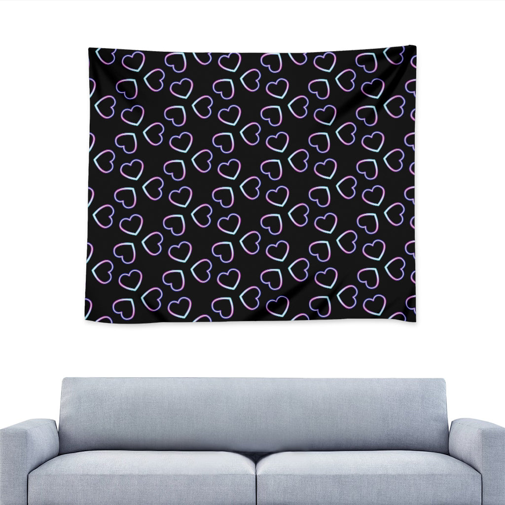 Lights Heart Pattern Print Tapestry