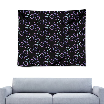 Lights Heart Pattern Print Tapestry