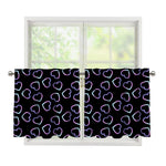 Lights Heart Pattern Print Tier Curtains