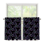 Lights Heart Pattern Print Tier Curtains