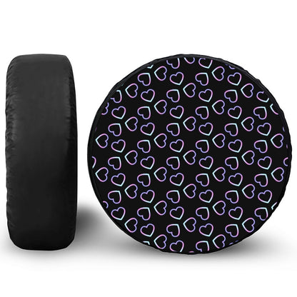 Lights Heart Pattern Print Tire Cover