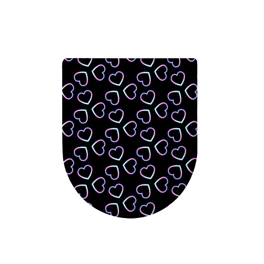 Lights Heart Pattern Print Toilet Lid Cover