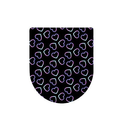 Lights Heart Pattern Print Toilet Lid Cover