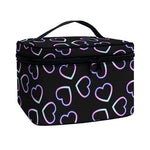 Lights Heart Pattern Print Travel Makeup Bag