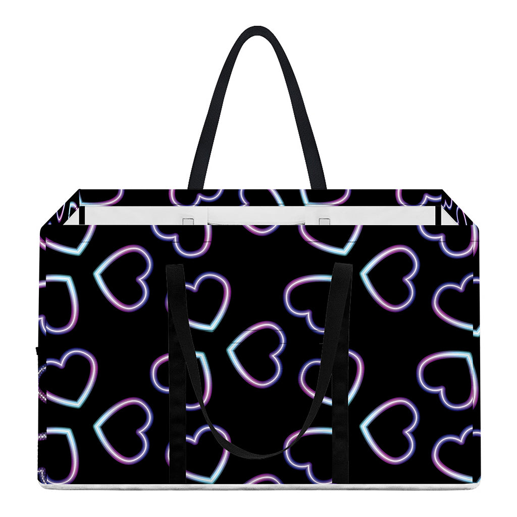 Lights Heart Pattern Print Utility Tote Bag