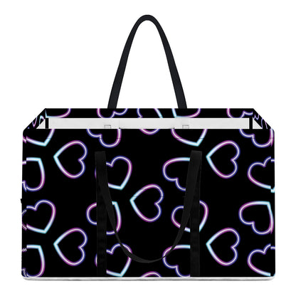 Lights Heart Pattern Print Utility Tote Bag
