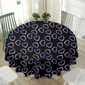 Lights Heart Pattern Print Waterproof Round Tablecloth