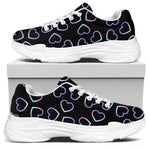 Lights Heart Pattern Print White Chunky Shoes