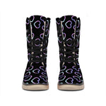 Lights Heart Pattern Print Winter Boots
